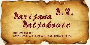 Marijana Maljoković vizit kartica